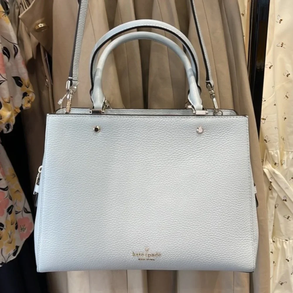 Kate Spade Leila Medium Triple Compartment Satchel Hazy Morning Color - Picture 10 of 16